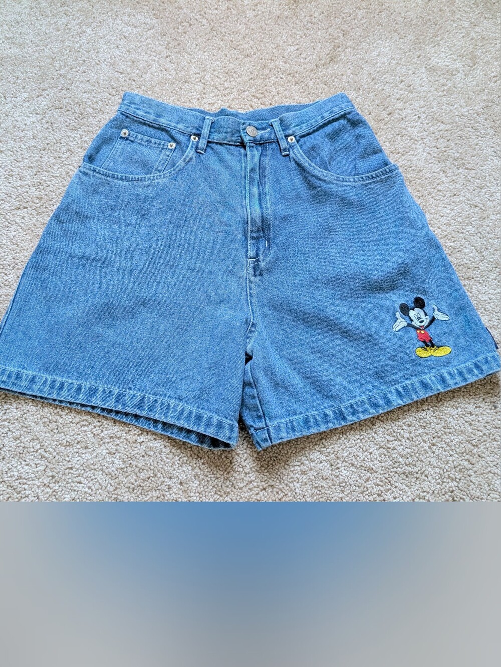 Vintage 90's Jerry Leigh Women's Mickey Embroidered Jean Shorts